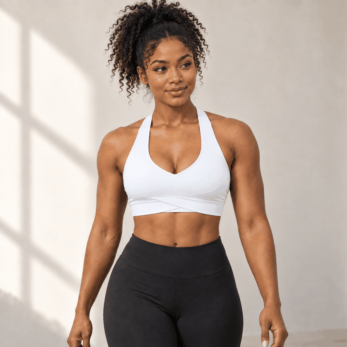 Brassière Nude VELYENA – Brassière de Sport Dos Croisé Effet Nude Femme