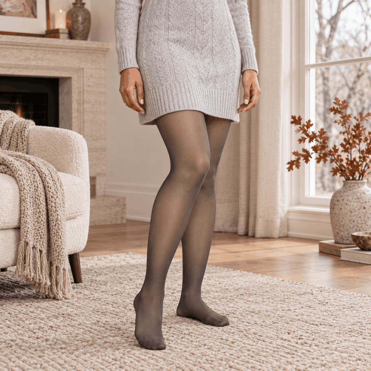 collant voile velyena effet voile doublure polaire femme taille haute