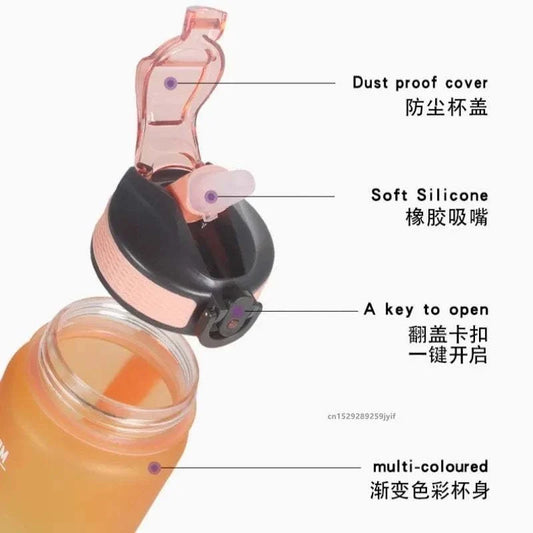 gourde sportive 1 litre avec paille anti-fuite velyena
