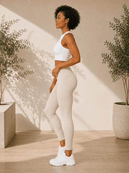 Legging Straight VELYENA – Legging Droit Taille Haute Effet Nu Femme