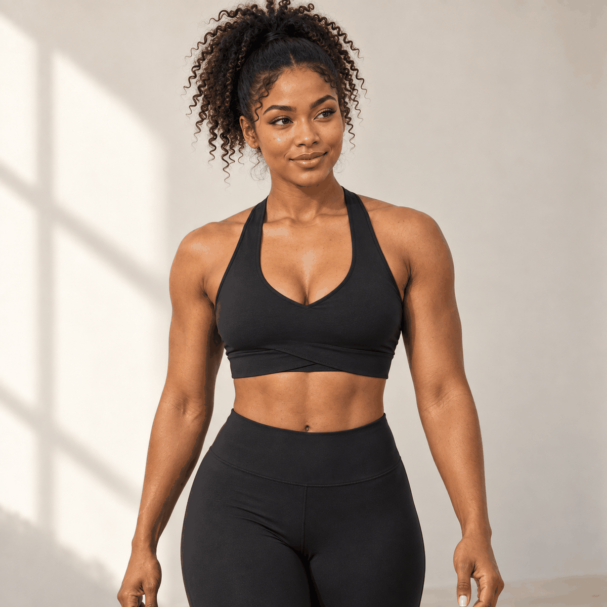Brassière Nude VELYENA – Brassière de Sport Dos Croisé Effet Nude Femme