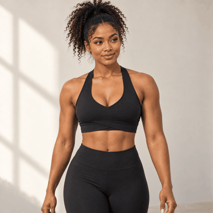 Brassière Nude VELYENA – Brassière de Sport Dos Croisé Effet Nude Femme