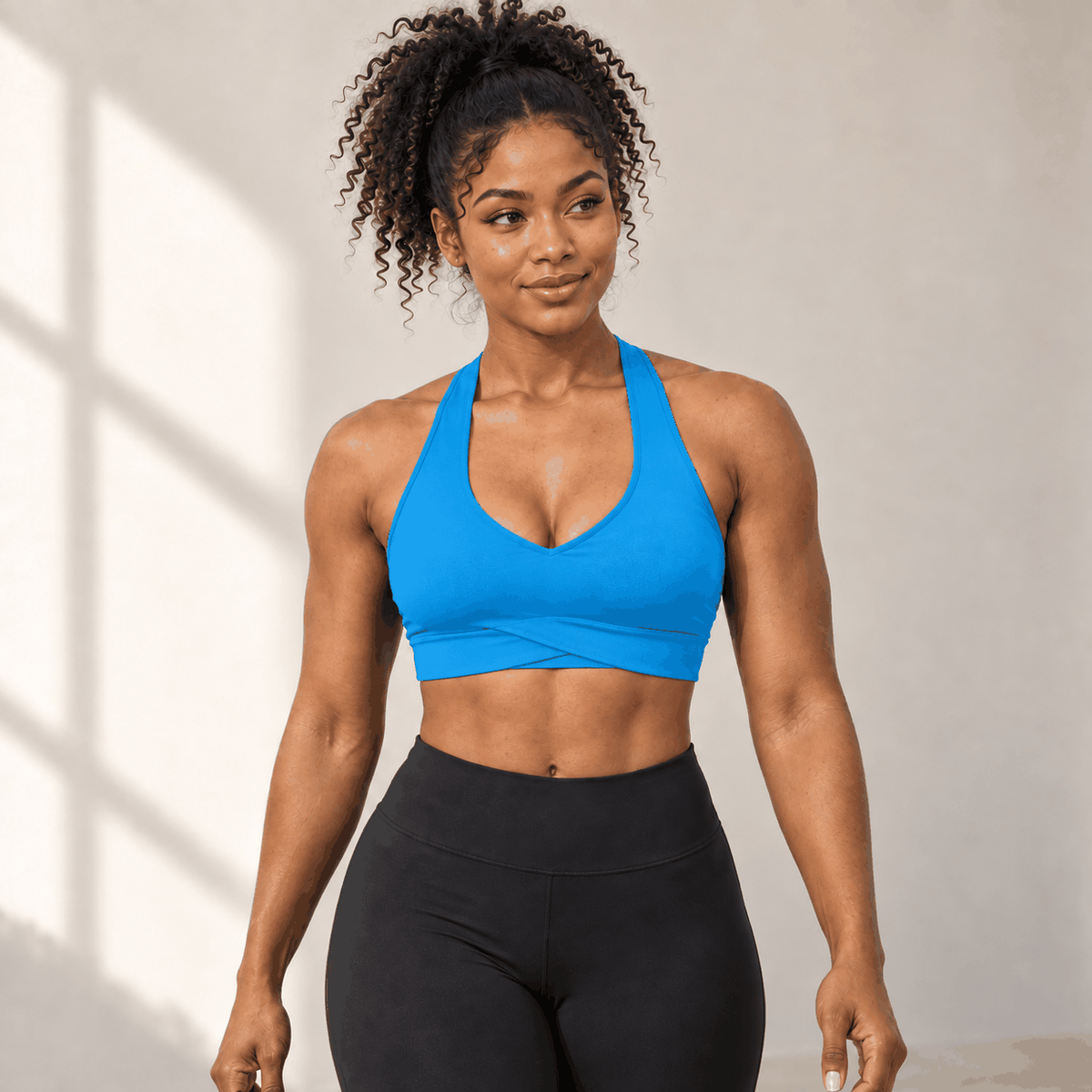 Brassière Nude VELYENA – Brassière de Sport Dos Croisé Effet Nude Femme