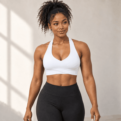 Brassière Nude VELYENA – Brassière de Sport Dos Croisé Effet Nude Femme