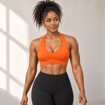 Brassière Nude VELYENA – Brassière de Sport Dos Croisé Effet Nude Femme