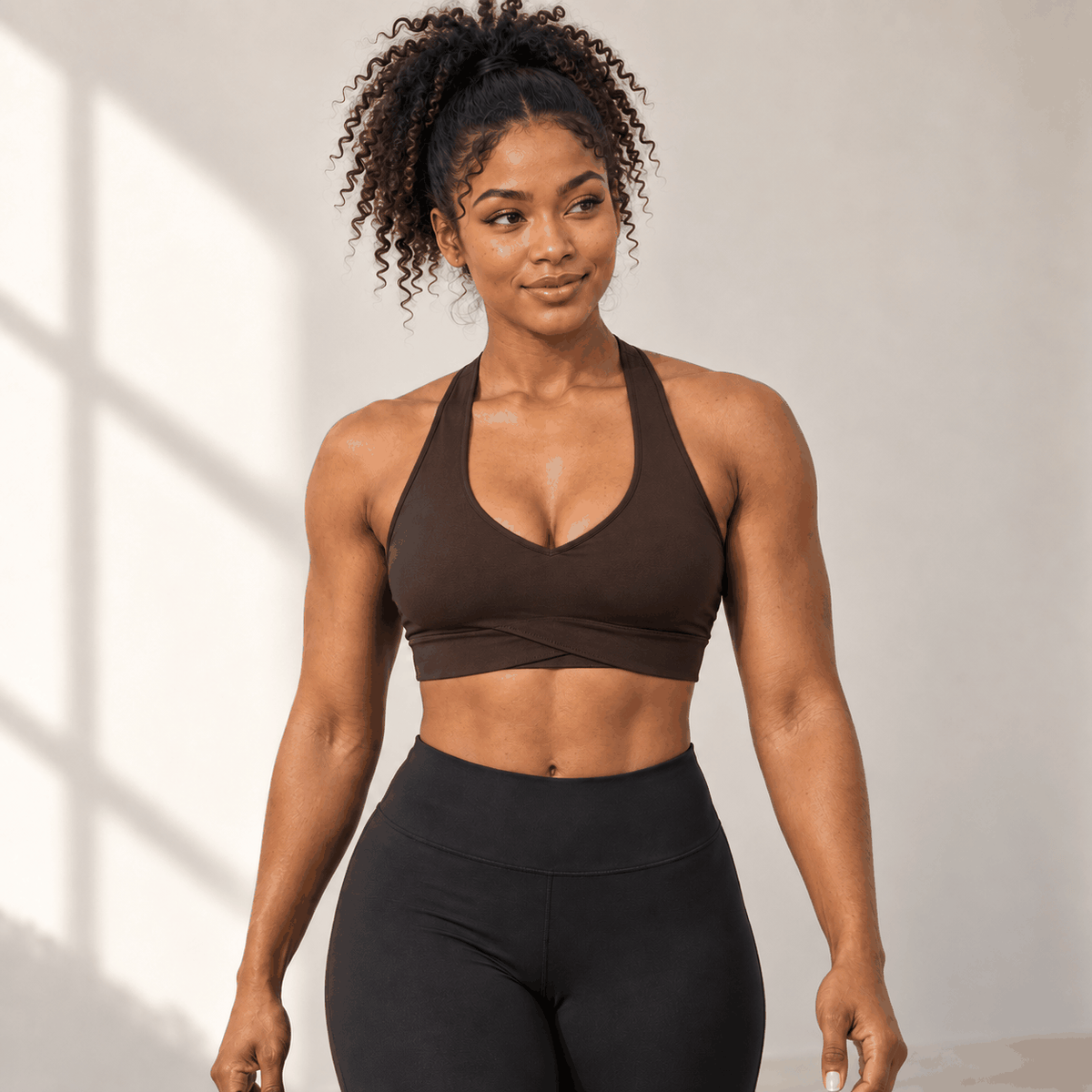 Brassière Nude VELYENA – Brassière de Sport Dos Croisé Effet Nude Femme