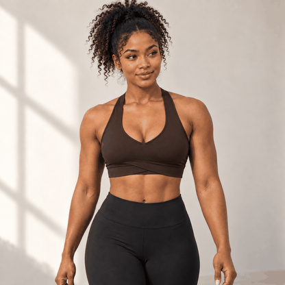 Brassière Nude VELYENA – Brassière de Sport Dos Croisé Effet Nude Femme