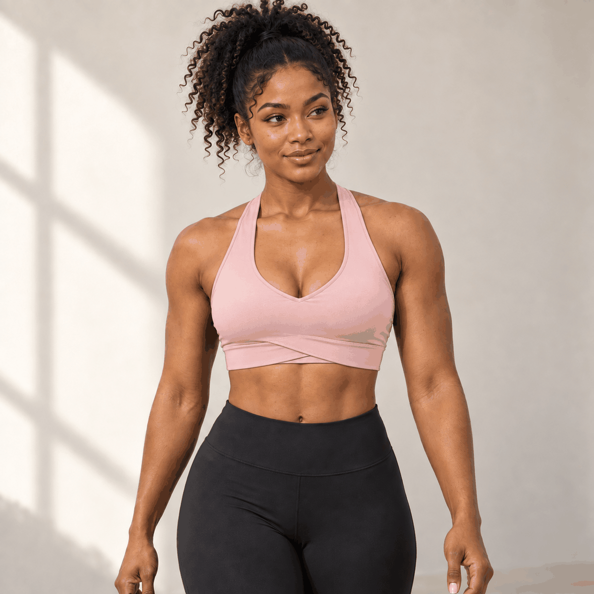 Brassière Nude VELYENA – Brassière de Sport Dos Croisé Effet Nude Femme