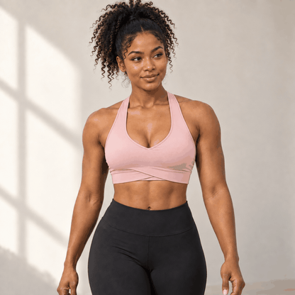 Brassière Nude VELYENA – Brassière de Sport Dos Croisé Effet Nude Femme
