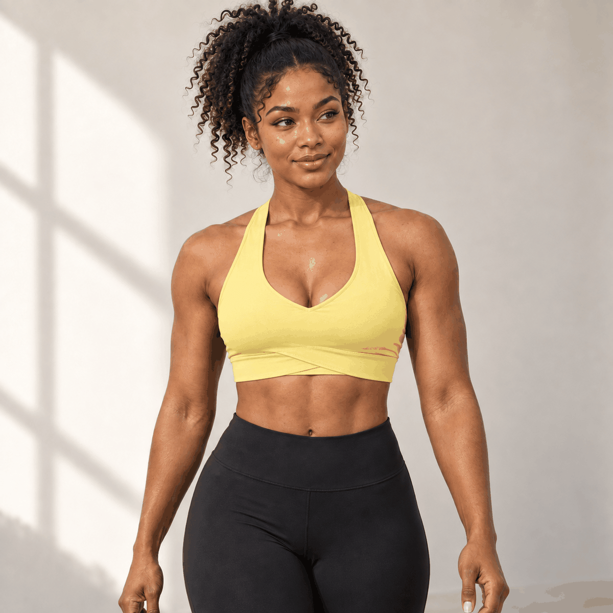Brassière Nude VELYENA – Brassière de Sport Dos Croisé Effet Nude Femme