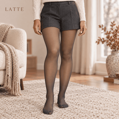 collant voile velyena transparent avec doublure polaire chaleur femme