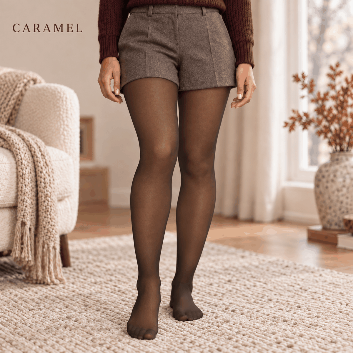 Collant voile VELYENA avec doublure polaire pour femme élégante