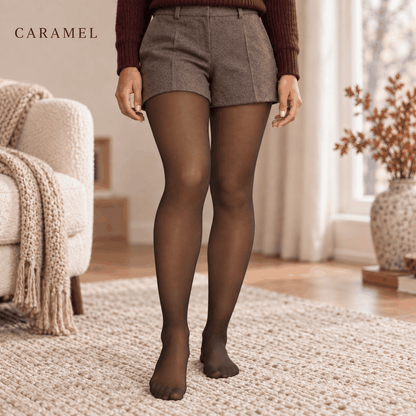Collant voile VELYENA avec doublure polaire pour femme élégante
