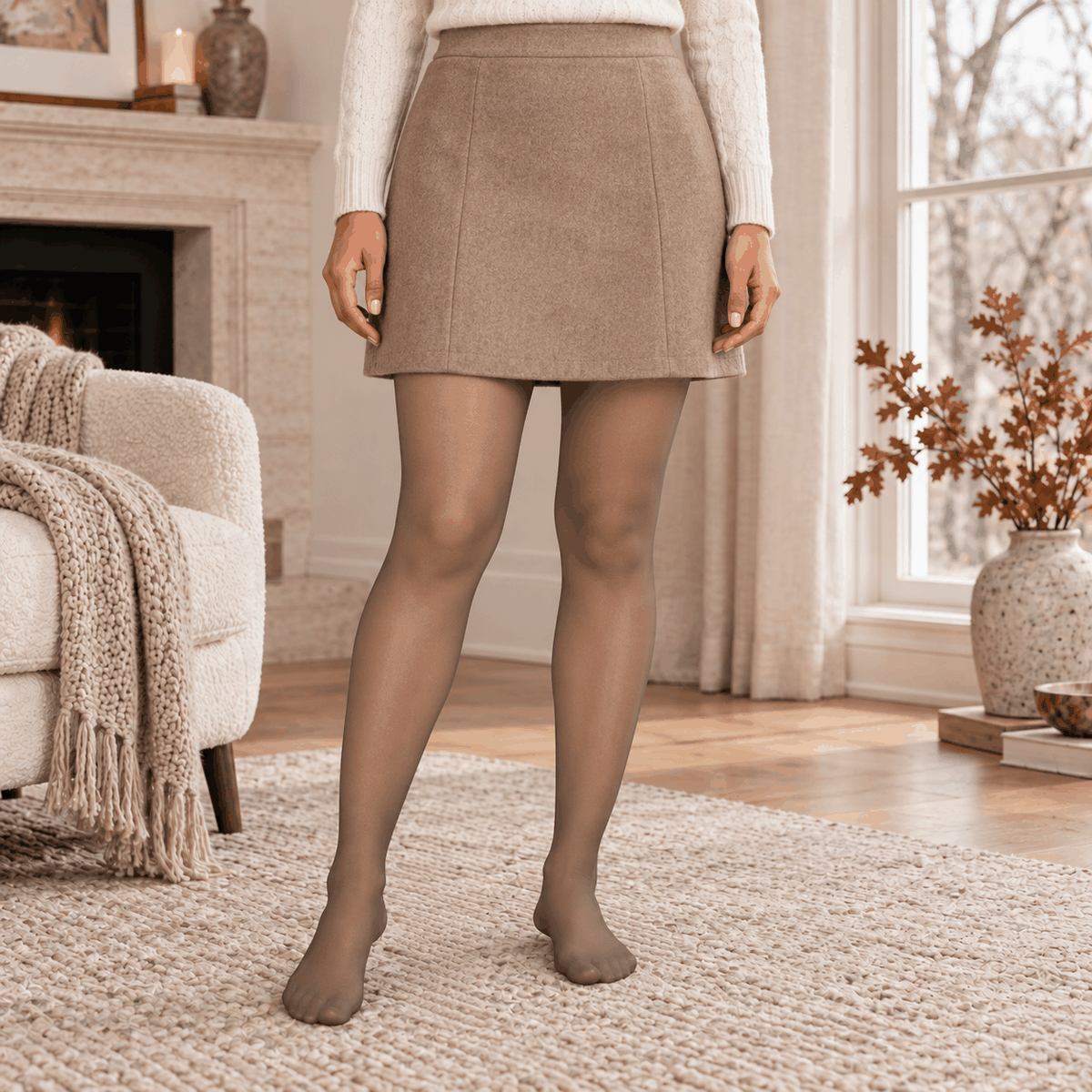 collant voile velyena chaud effet voile doublure polaire femme