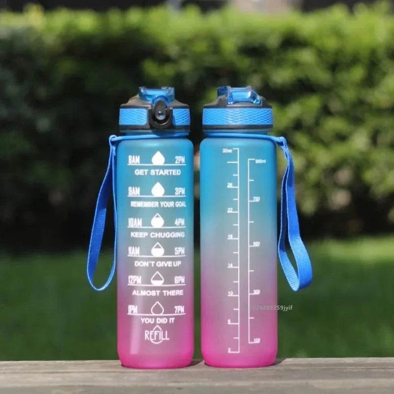 gourde everyday velyena 1 litre avec paille anti-fuite et repères de temps