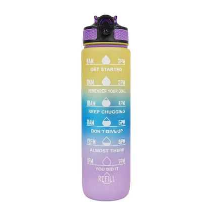 Gourde Everyday VELYENA 1L avec paille anti-fuite et repères de temps