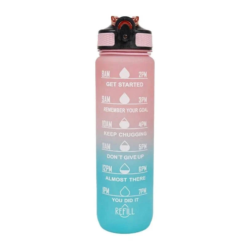 Gourde Everyday VELYENA 1L avec paille anti-fuite et repères de temps