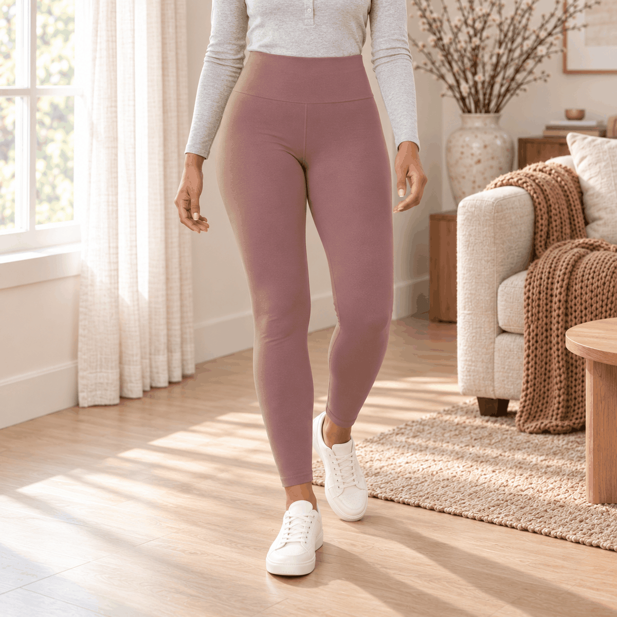 Legging chaud taille haute femme en polaire VELYENA